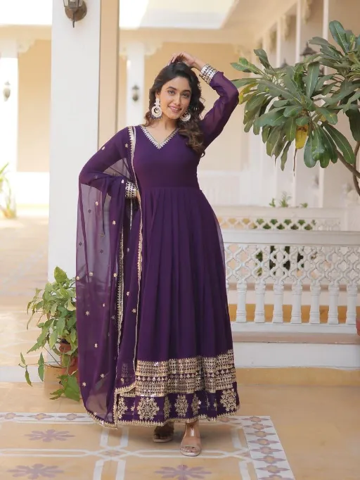 LW-9166 Faux Blooming Sequins Embroidered Gown Collection - Image 5