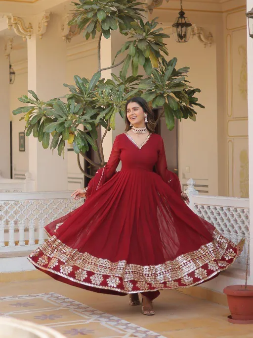 LW-9166 Faux Blooming Sequins Embroidered Gown Collection - Image 3