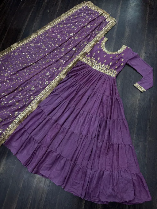 LW-9214 Star Georgette 5-Layer Frill Gown Collection - Image 6