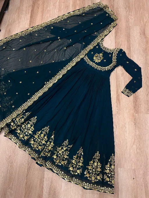 LW-9227 Readymade Designer Gown Faux Blooming Georgette Collection - Image 7