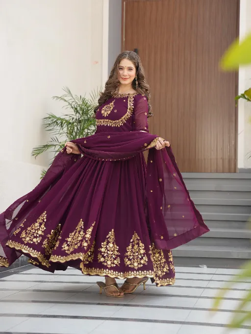 LW-9227 Readymade Designer Gown Faux Blooming Georgette Collection - Image 8