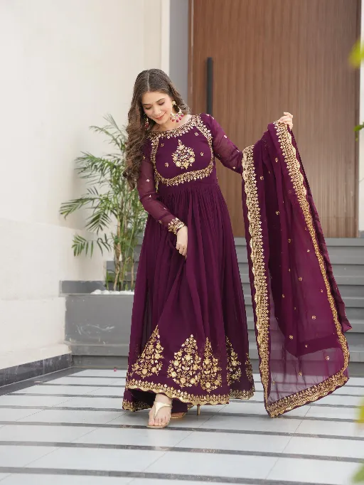 LW-9227 Readymade Designer Gown Faux Blooming Georgette Collection - Image 10