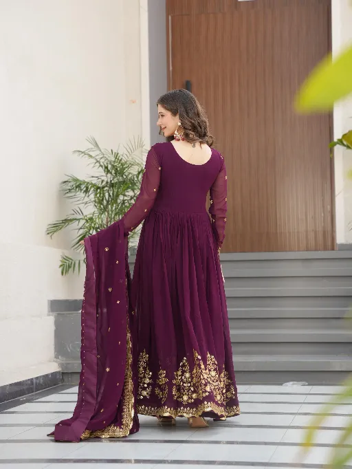 LW-9227 Readymade Designer Gown Faux Blooming Georgette Collection - Image 11