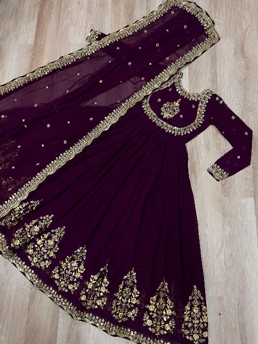 LW-9227 Readymade Designer Gown Faux Blooming Georgette Collection - Image 9