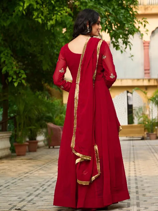 LW-9252 Readymade Faux Blooming Embroidered Gown Collection - Image 8