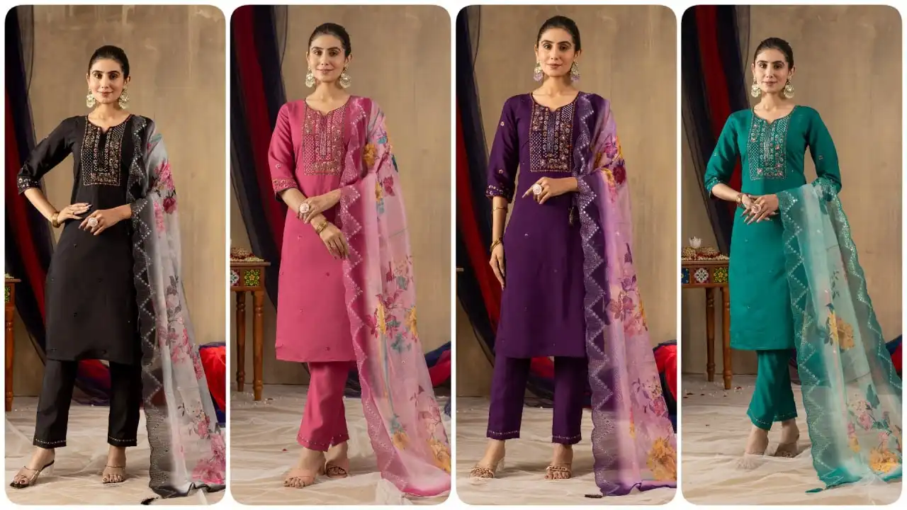 Lila 06 Roman Silk Kurti With Bottom Dupatta Wholesale Collection - Image 5