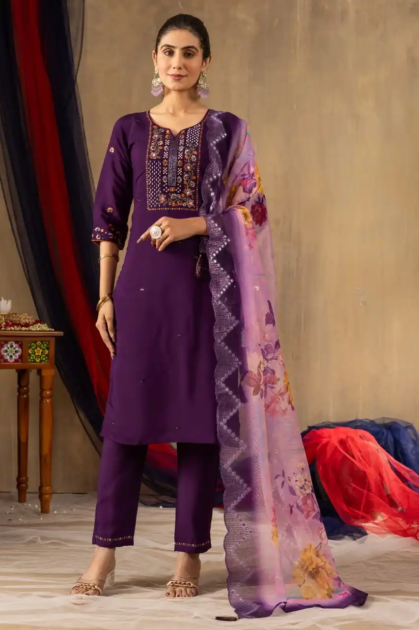 Lila 06 Roman Silk Kurti With Bottom Dupatta Wholesale Collection - Image 2
