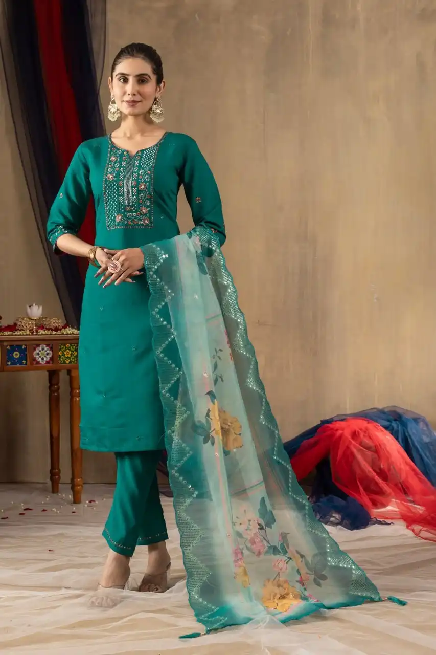 Lila 06 Roman Silk Kurti With Bottom Dupatta Wholesale Collection - Image 3