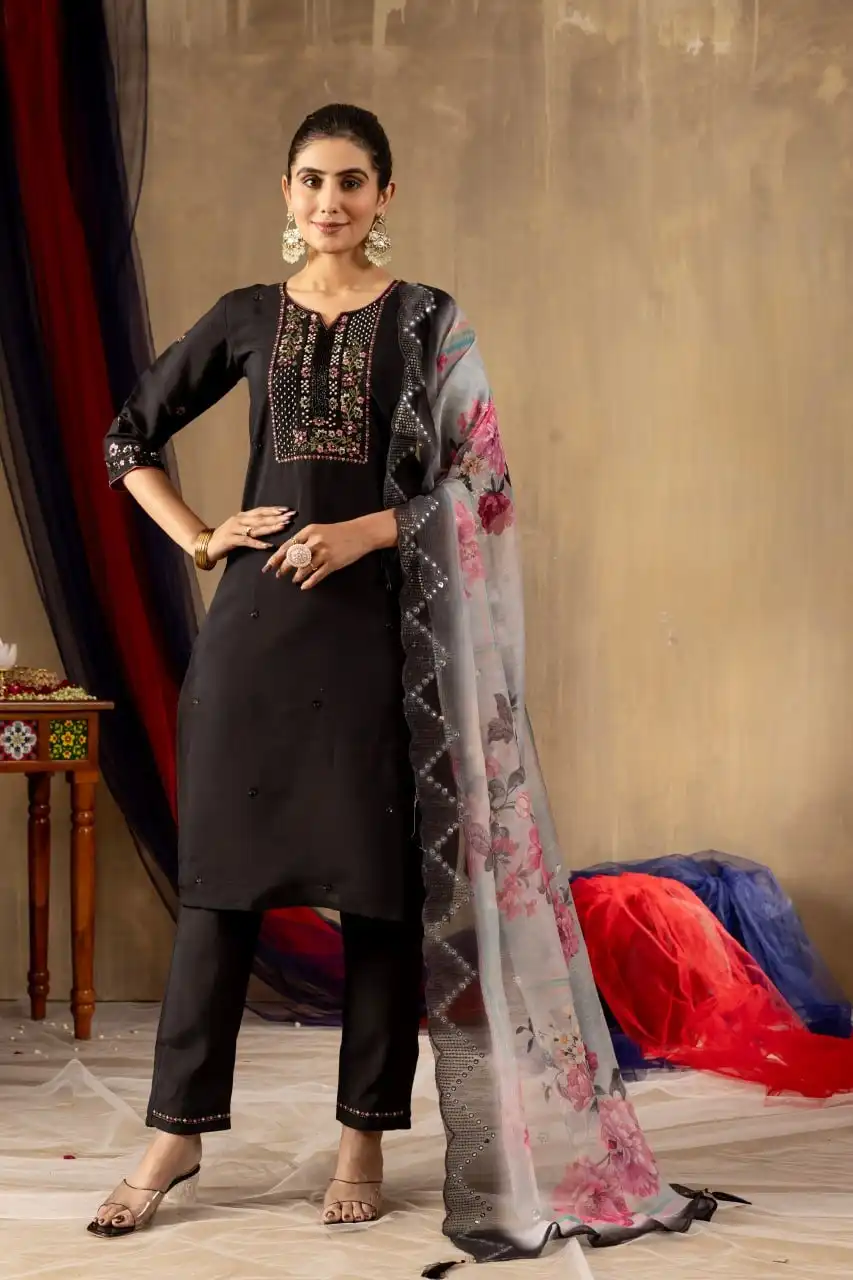 Lila 06 Roman Silk Kurti With Bottom Dupatta Wholesale Collection - Image 4