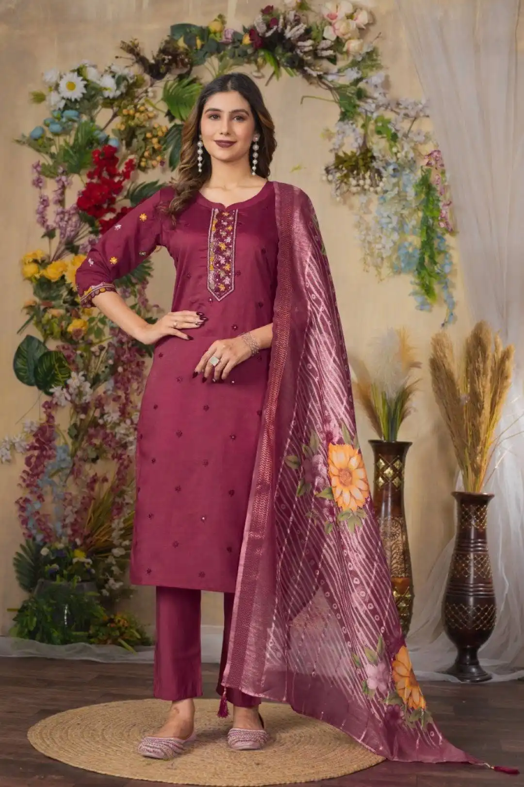 Lila 08 Readymade Wholesale Viscose Roman Silk Salwar Suit Collection
