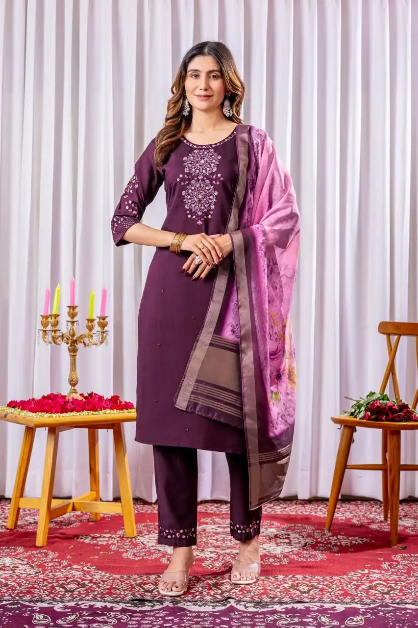 Lila 09 Viscose Silk Kurti With Bottom Dupatta Wholesale Collection
