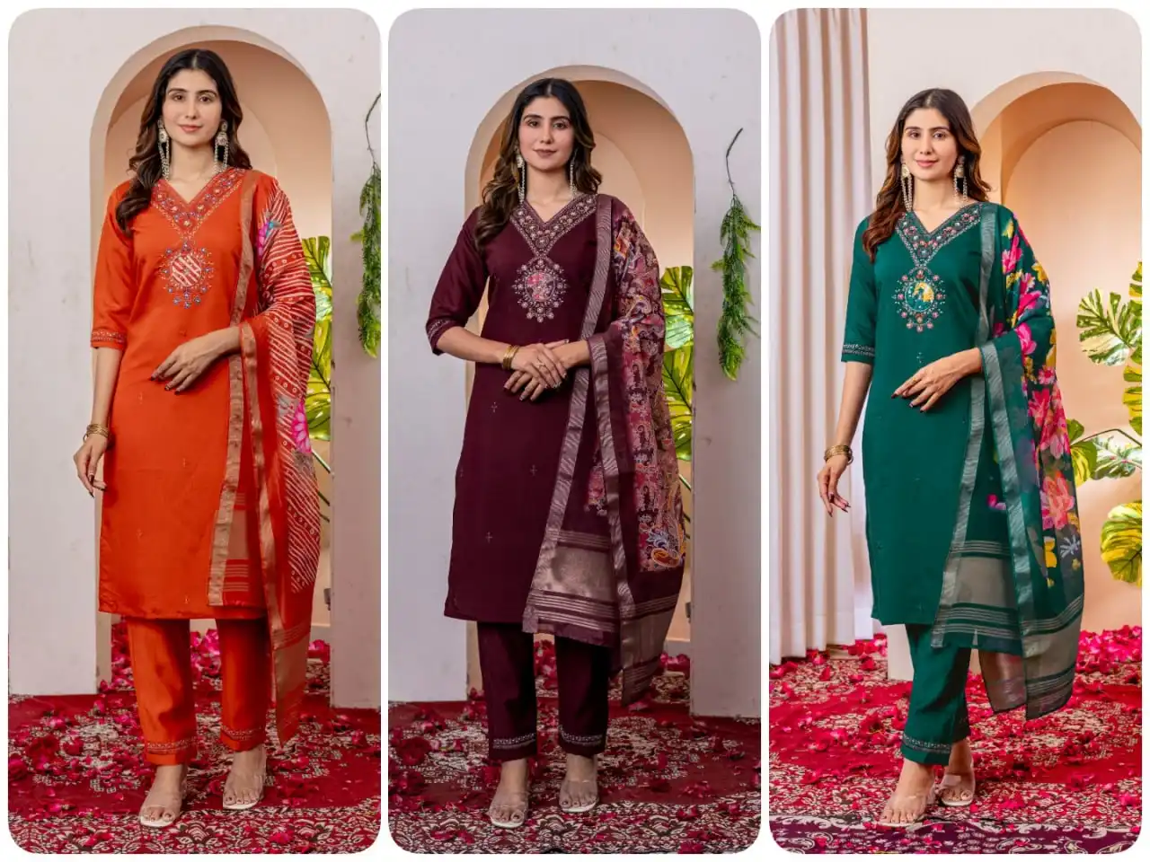 Lila 12 Wholesale Viscose Silk Kurti Bottom Dupatta Collection - Image 5