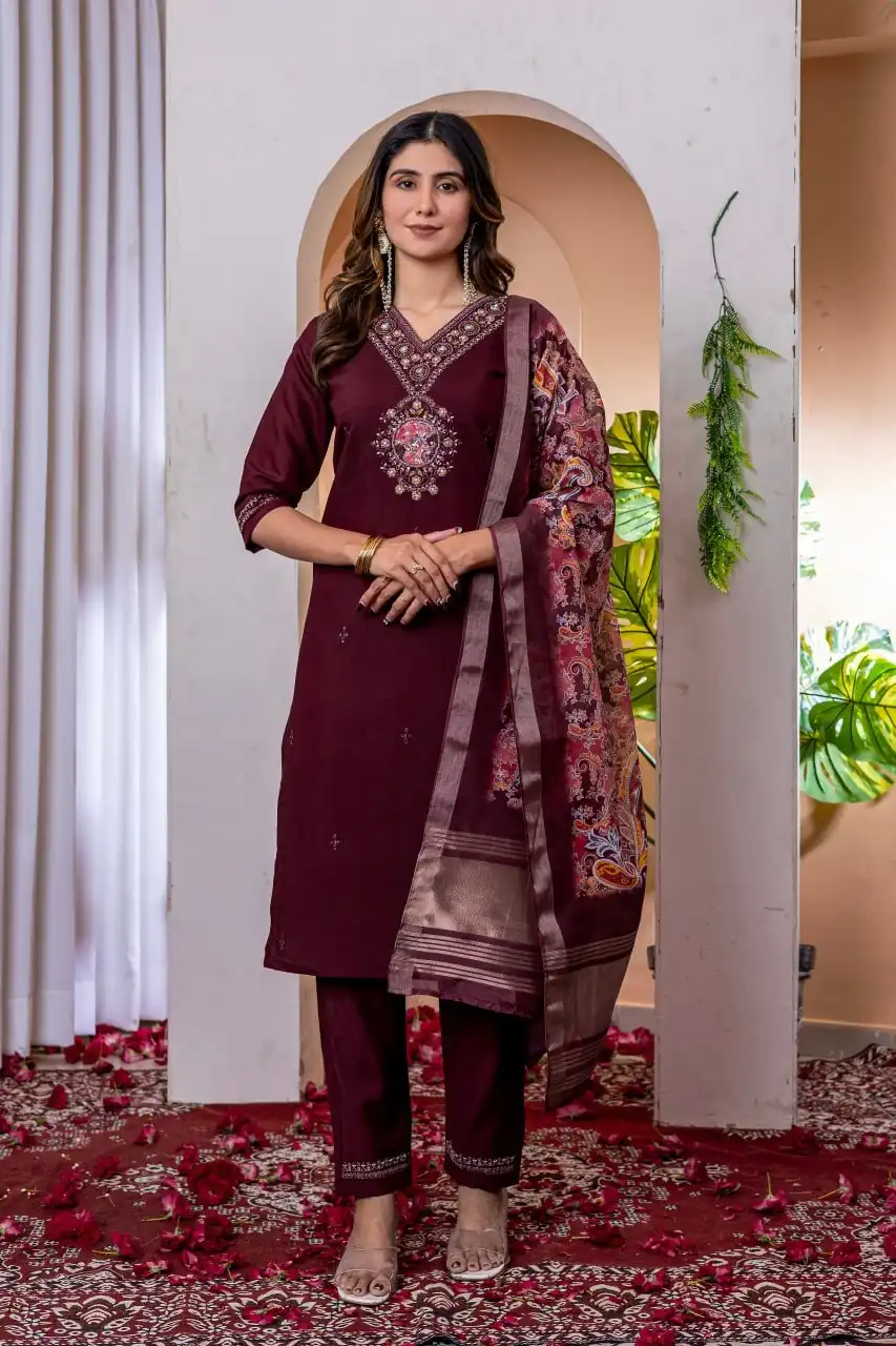 Lila 12 Wholesale Viscose Silk Kurti Bottom Dupatta Collection - Image 2