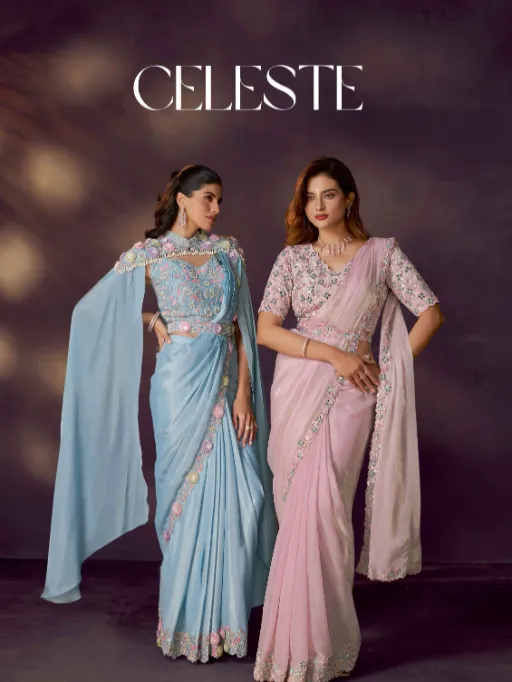 Mahotsav Mohmanthan 25900 Celeste Designer Ready To Wear Saree Collection - Image 25