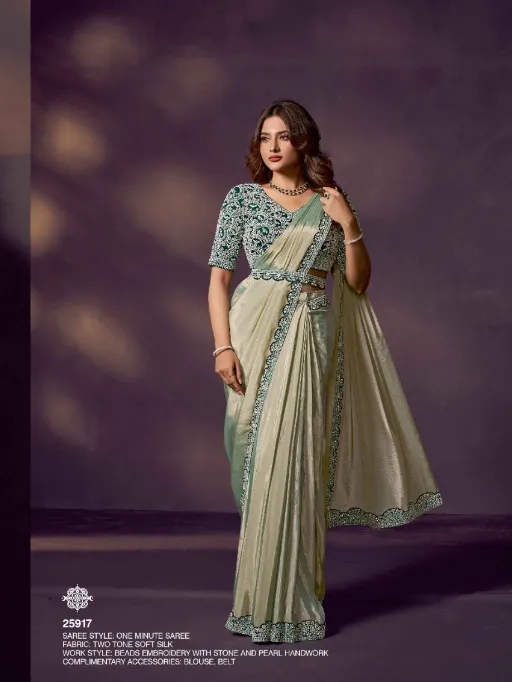 Mahotsav Mohmanthan 25900 Celeste Designer Ready To Wear Saree Collection - Image 10