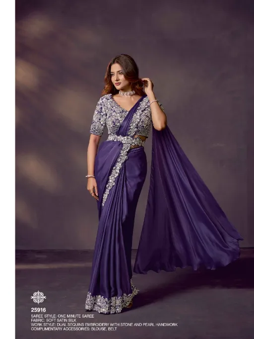Mahotsav Mohmanthan 25900 Celeste Designer Ready To Wear Saree Collection - Image 9