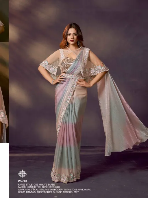 Mahotsav Mohmanthan 25900 Celeste Designer Ready To Wear Saree Collection - Image 8