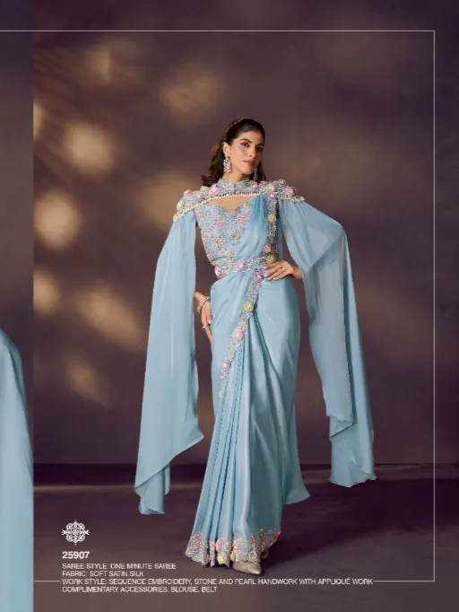 Mahotsav Mohmanthan 25900 Celeste Designer Ready To Wear Saree Collection - Image 24