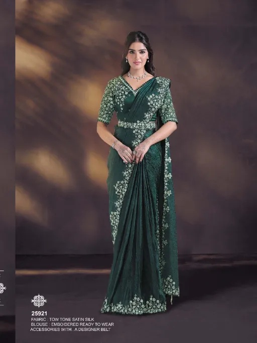 Mahotsav Mohmanthan 25900 Celeste Designer Ready To Wear Saree Collection - Image 4