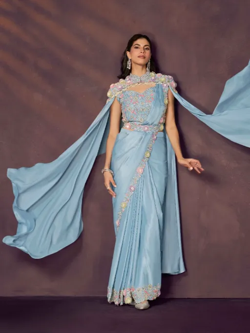 Mahotsav Mohmanthan 25900 Celeste Designer Ready To Wear Saree Collection - Image 23