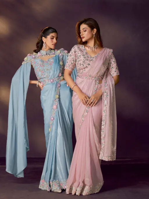 Mahotsav Mohmanthan 25900 Celeste Designer Ready To Wear Saree Collection - Image 22