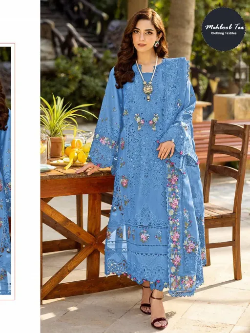 Mehboob Tex 1675 F And H Cotton Embroidery Work Pakistani Salwar Suit