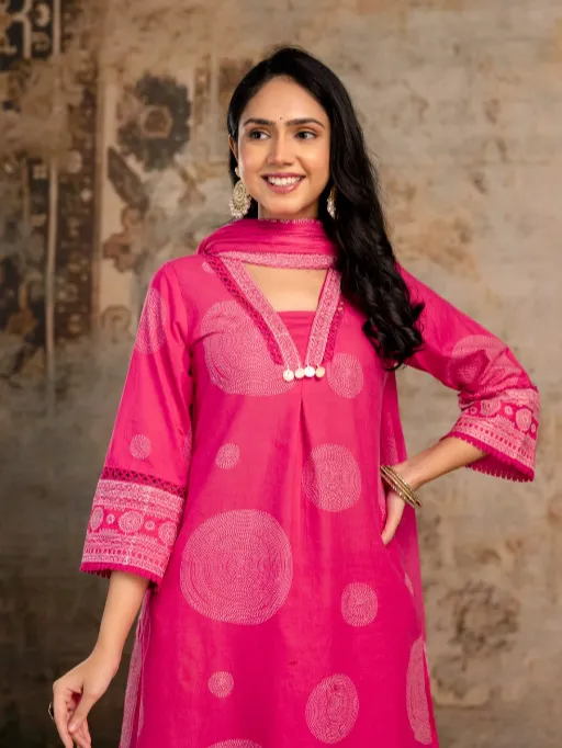 Naisha K 350 Wholesale Pure Cotton Discharge Salwar Suit Collection - Image 4