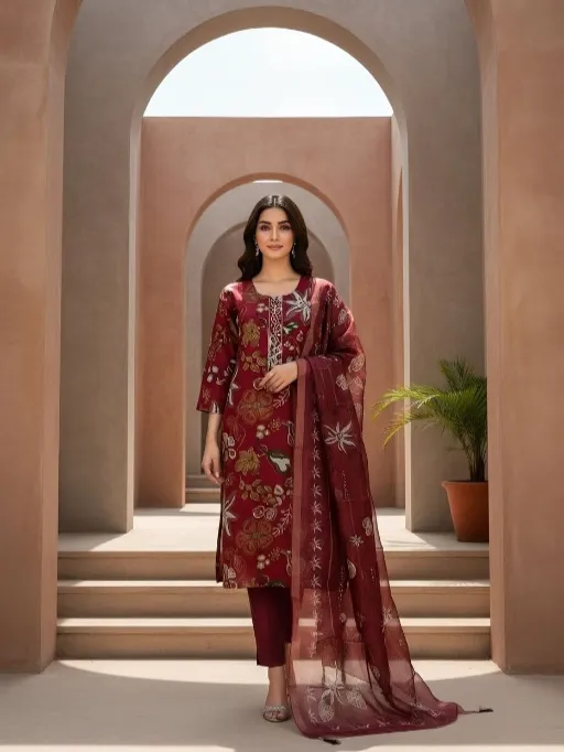 Naisha K 354 Vol 4 Wholesale Vetican Print Kurti With Bottom Dupatta