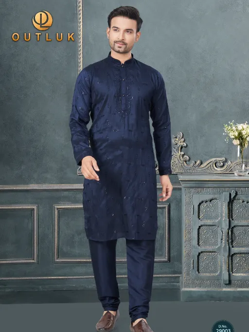 Outluk Wedding Vol 29 Pure Silk Embroidered Kurta Collection - Image 9