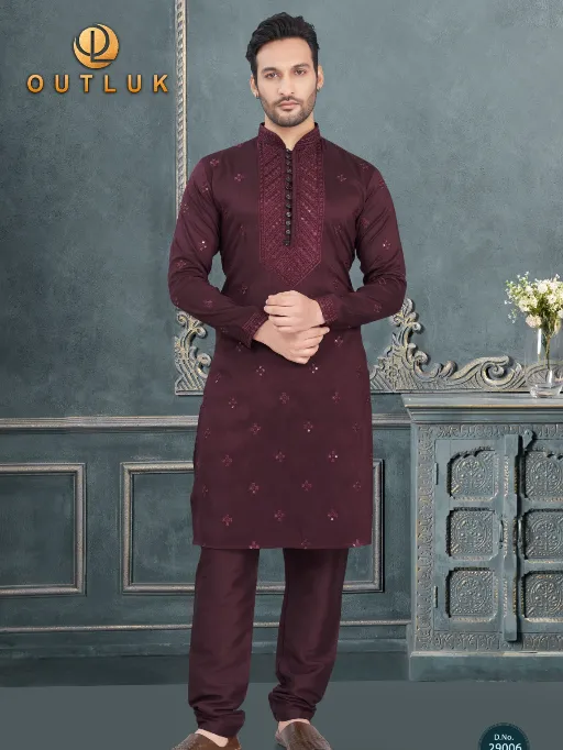 Outluk Wedding Vol 29 Pure Silk Embroidered Kurta Collection - Image 7