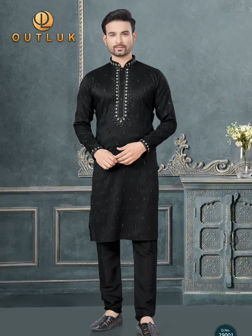 Outluk Wedding Vol 29 Pure Silk Embroidered Kurta Collection - Image 10