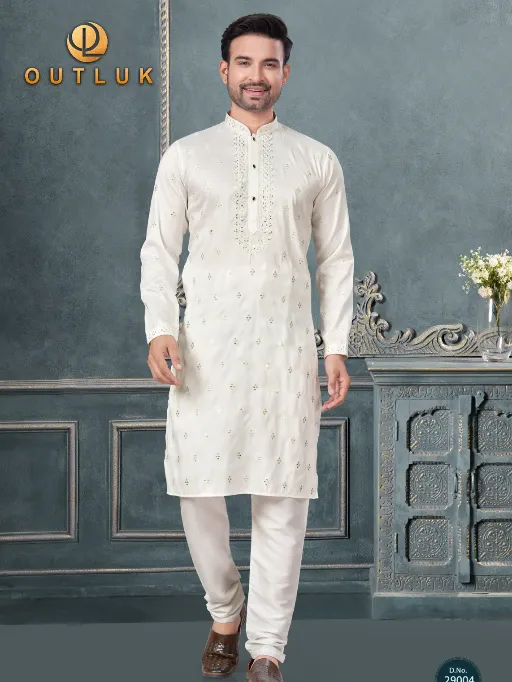 Outluk Wedding Vol 29 Pure Silk Embroidered Kurta Collection - Image 11