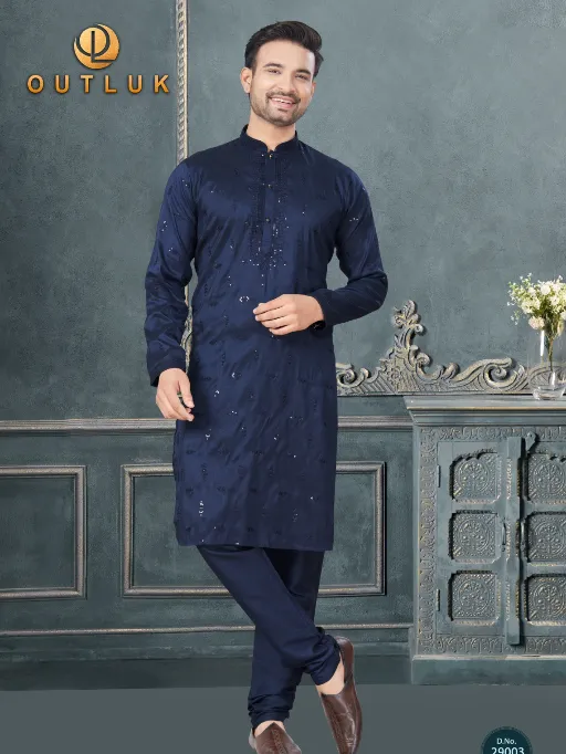 Outluk Wedding Vol 29 Pure Silk Embroidered Kurta Collection - Image 2