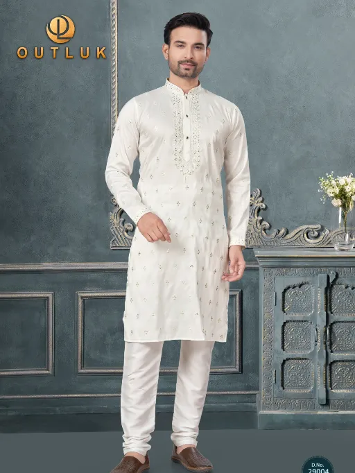 Outluk Wedding Vol 29 Pure Silk Embroidered Kurta Collection - Image 3