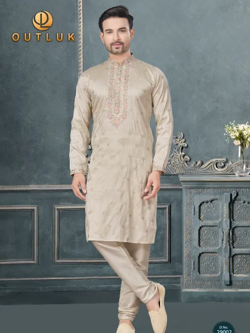 Outluk Wedding Vol 29 Pure Silk Embroidered Kurta Collection - Image 5
