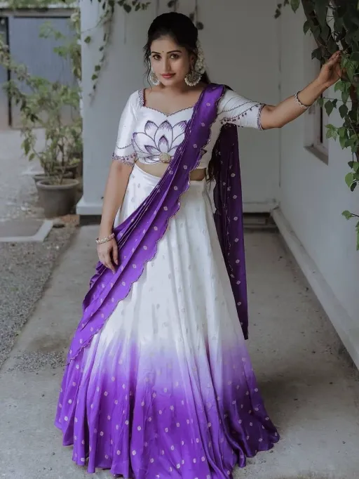 PC-500 Chinon Lehenga Choli with Real Hand Work Collection