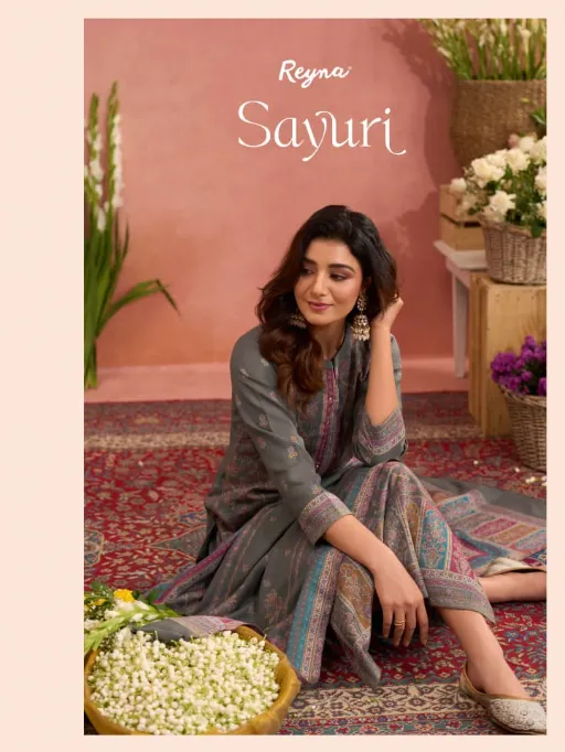 REYNA Sayuri Wholesale Pashmina Meena Jacquard Handwork Salwar Kameez Collection