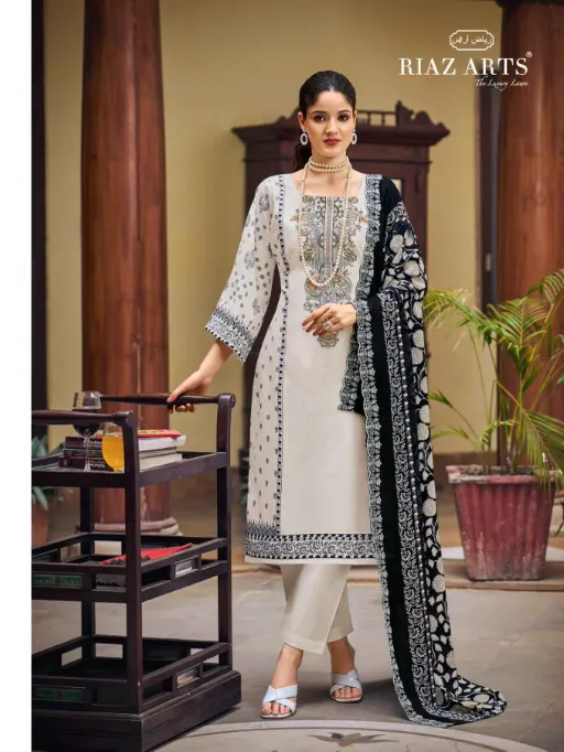 Riaz Arts Bin Saeed Vol 11 Wholesale Cotton Digital Prints Embroidery Dress Material - Image 3