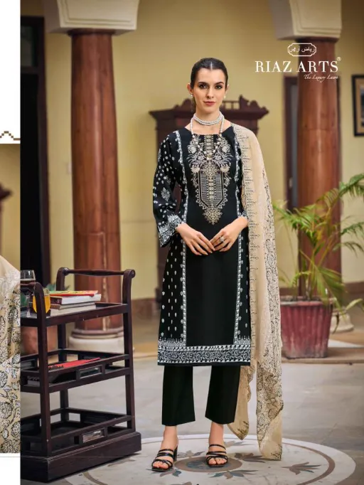 Riaz Arts Bin Saeed Vol 11 Wholesale Cotton Digital Prints Embroidery Dress Material - Image 2