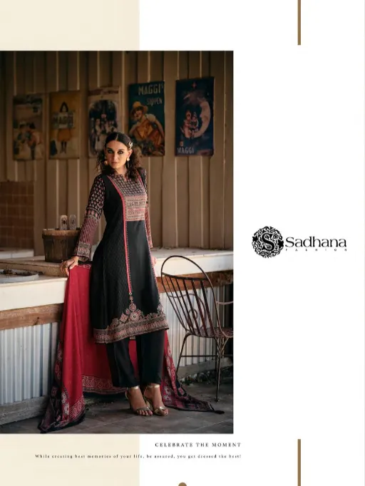Sadhana Serene Wholesale Viscose Pashmina Print Work Salwar Suit - Image 6