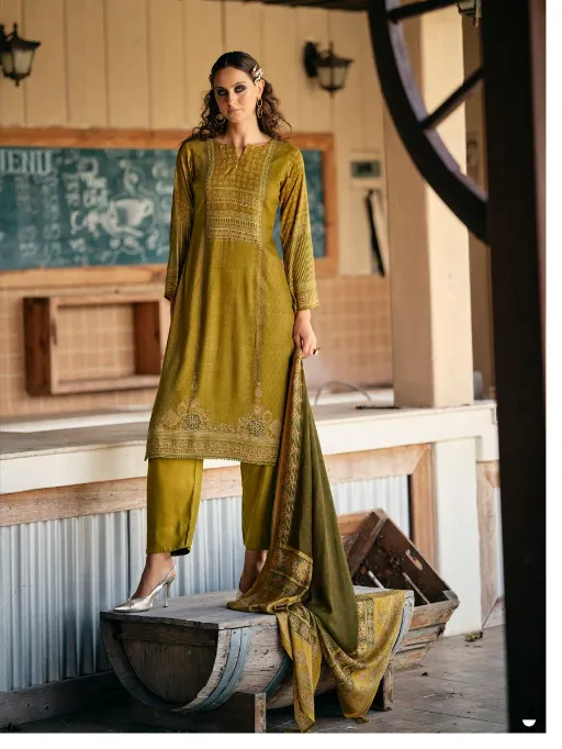 Sadhana Serene Wholesale Viscose Pashmina Print Work Salwar Suit - Image 7