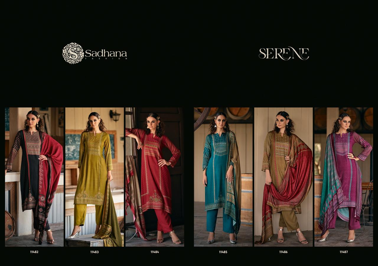 Sadhana Serene Wholesale Viscose Pashmina Print Work Salwar Suit