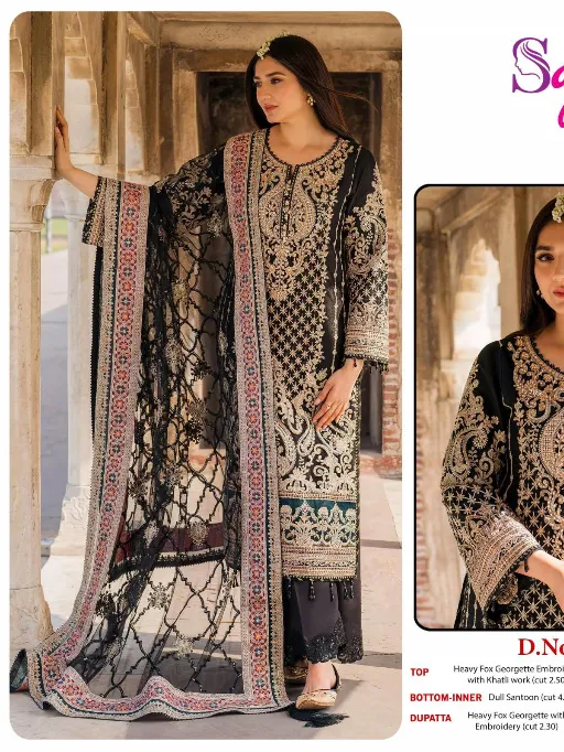 Sajida 1089 Georgette Embroidered Work Pakistani Salwar Kameez