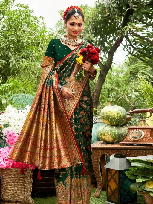 Saroj Sarvmangla Silk Saroski Vol 1 Wholesale Meena Designer Satin Saree - Image 6