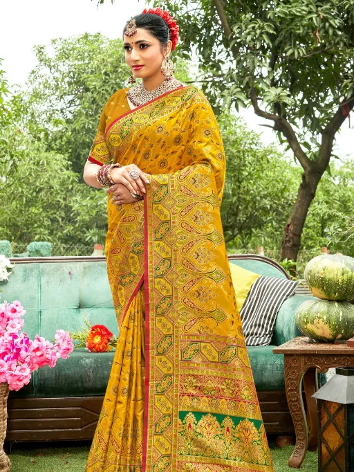 Saroj Sarvmangla Silk Saroski Vol 1 Wholesale Meena Designer Satin Saree - Image 2