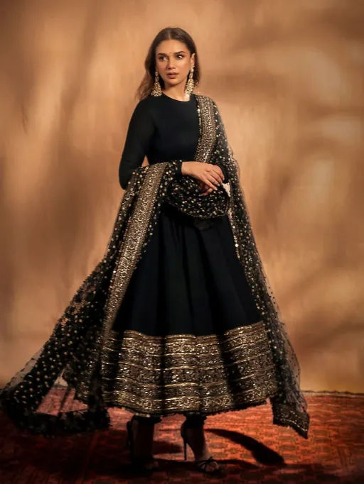 Tapi-233 Readymade Heavy Embroidered Fox Georgette Gown with Dupatta - Image 5