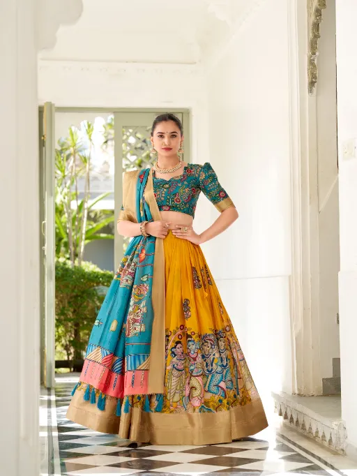 Taraa L 1017 Dola Silk Kalamkari Printed Traditional Lehenga Choli Collection