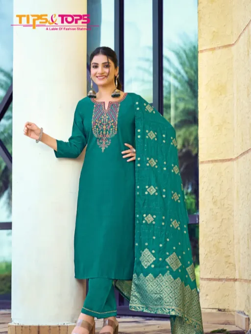 Tips & Tops MAAHI Vol 02 Readymade Wholesale Roman Silk Suit