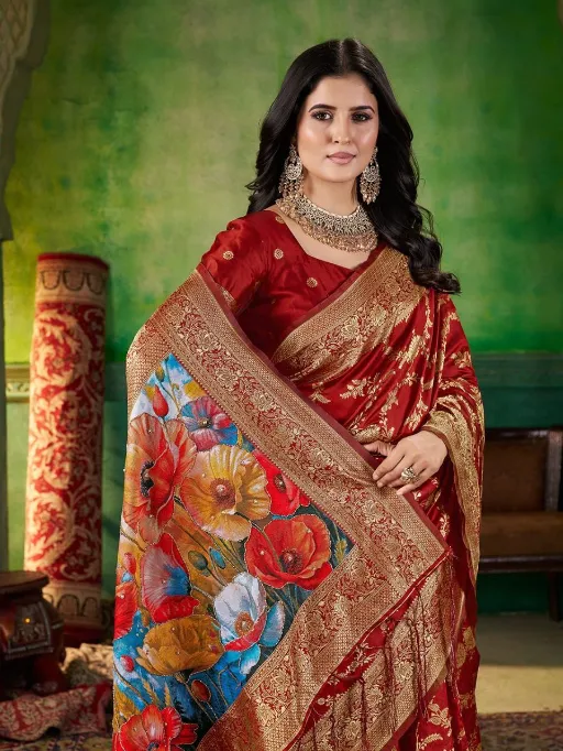 Vakratund VK4400 Pure Soft Jacquard Zari Weaving Saree Catalog