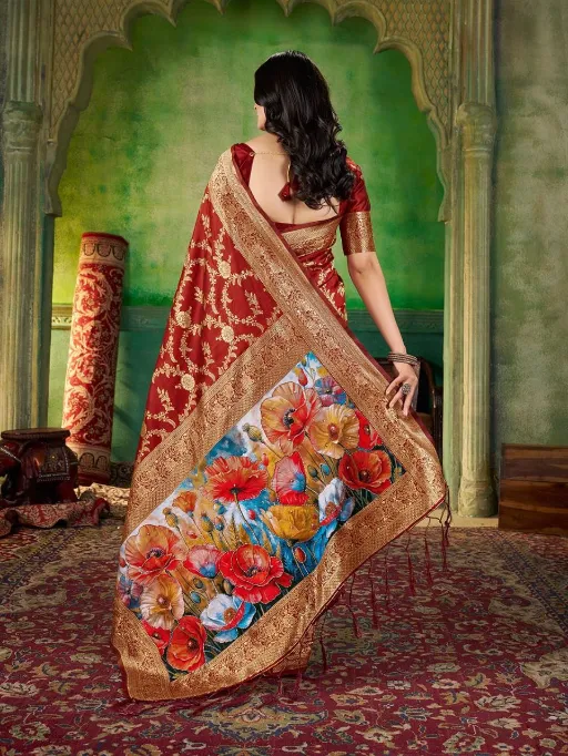 Vakratund VK4400 Pure Soft Jacquard Zari Weaving Saree Catalog - Image 5
